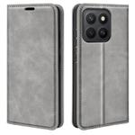 For Honor X8c Retro-skin Magnetic Suction Leather Phone Case(Grey)