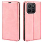 For Honor X8c Retro-skin Magnetic Suction Leather Phone Case(Pink)