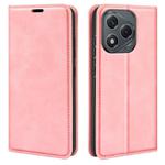 For Honor 400 Lite Global Retro-skin Magnetic Suction Leather Phone Case(Pink)