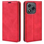 For Honor 400 Lite Global Retro-skin Magnetic Suction Leather Phone Case(Red)