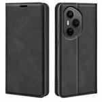 For Honor 400 Pro Global 160.8mm Retro-skin Magnetic Suction Leather Phone Case(Black)