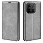 For Honor X6c Retro-skin Magnetic Suction Leather Phone Case(Grey)