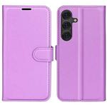 For Samsung Galaxy S25 5G Litchi Texture Horizontal Flip Leather Phone Case with Holder(Purple)