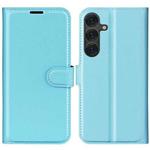 For Samsung Galaxy S25+ 5G Litchi Texture Horizontal Flip Leather Phone Case with Holder(Blue)