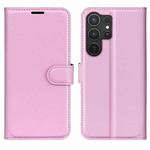 For Samsung Galaxy S25 Ultra 5G Litchi Texture Horizontal Flip Leather Phone Case with Holder(Pink)