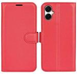 For Samsung Galaxy A06 5G Litchi Texture Horizontal Flip Leather Phone Case with Holder(Red)