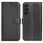 For Samsung Galaxy A26 5G Litchi Texture Horizontal Flip Leather Phone Case with Holder(Black)