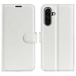 For Samsung Galaxy A36 Litchi Texture Horizontal Flip Leather Phone Case with Holder(White)