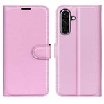 For Samsung Galaxy A36 Litchi Texture Horizontal Flip Leather Phone Case with Holder(Pink)