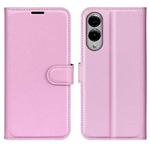 For Samsung Galaxy S25 Edge 5G Litchi Texture Horizontal Flip Leather Phone Case with Holder(Pink)