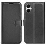 For Samsung Galaxy A06 5G Litchi Texture Horizontal Flip Leather Phone Case with Holder(Black)