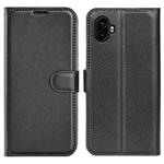 For Samsung Galaxy Xcover 7 Pro Litchi Texture Horizontal Flip Leather Phone Case with Holder(Black)
