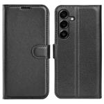 For Samsung Galaxy S25 FE 5G Litchi Texture Horizontal Flip Leather Phone Case with Holder(Black)