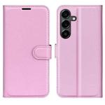 For Samsung Galaxy S25 FE 5G Litchi Texture Horizontal Flip Leather Phone Case with Holder(Pink)