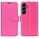For Samsung Galaxy S25 FE 5G Litchi Texture Horizontal Flip Leather Phone Case with Holder(Rose Red)