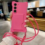 For Samsung Galaxy S23 5G Liquid TPU Card Bag Four Corner Shockproof Phone Case(Rose Red)