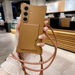 For Samsung Galaxy A16 Liquid TPU Card Bag Four Corner Shockproof Phone Case(Brown)