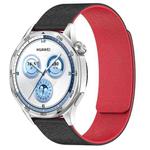 20mm Cloud Wood Grain Silicone Magnetic Watch Band(Black Red)