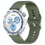 For Huawei Watch GT 5 46mm Wavy Grain Stitched 22mm Silicone Watch Band(Army Green)