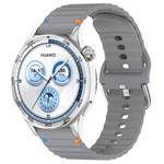 For Huawei Watch GT 3 42mm Wavy Grain Stitched 20mm Silicone Watch Band(Space Gray)