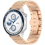 For OPPO Watch X2 Twill Texture Stainless Steel Metal Watch Band(Rose Gold)
