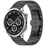 For OnePlus Watch 3 Twill Texture Stainless Steel Metal Watch Band(Black)