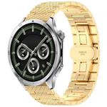 For OnePlus Watch 3 Twill Texture Stainless Steel Metal Watch Band(Gold)