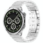 For OnePlus Watch 3 Twill Texture Stainless Steel Metal Watch Band(Silver)