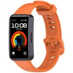 For Huawei Band 10 / 10 NFC / 9 / 9 NFC Metal Head Color Buckle Silicone Watch Band(Orange)