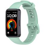For Huawei Band 10 / 10 NFC / 9 / 9 NFC Metal Head Color Buckle Silicone Watch Band(Gray Green)