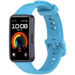 For Huawei Band 10 / 10 NFC / 9 / 9 NFC Metal Head Color Buckle Silicone Watch Band(Sky Blue)