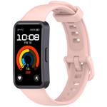 For Huawei Band 10 / 10 NFC / 9 / 9 NFC Metal Head Color Buckle Silicone Watch Band(Pink)