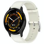 For Garmin Venu 3 Press Button 22mm Leather Watch Band(White)