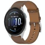 For Garmin Forerunner 165 Press Button 20mm Leather Watch Band(Brown)
