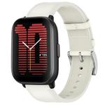 For Amazfit Active Press Button 20mm Leather Watch Band(White)