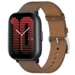 For Amazfit Active Press Button 20mm Leather Watch Band(Brown)