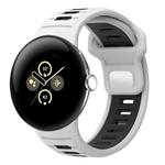 For Google Pixel Watch 3 45mm Two Color Reverse Buckle Silicone Watch Band(White Black)