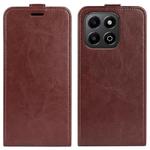 For Honor X6b R64 Texture Single Vertical Flip Leather Phone Case(Brown)