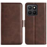 For Honor X8c 4G Dual-side Magnetic Buckle Horizontal Flip Leather Phone Case(Brown)