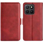 For Honor X8c 4G Dual-side Magnetic Buckle Horizontal Flip Leather Phone Case(Red)