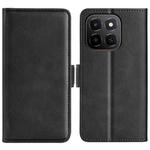For Honor X6c Dual-side Magnetic Buckle Horizontal Flip Leather Phone Case(Black)