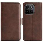 For Honor X6c Dual-side Magnetic Buckle Horizontal Flip Leather Phone Case(Brown)