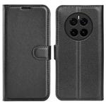 For Honor Magic7 5G Litchi Texture Horizontal Flip Leather Phone Case with Holder(Black)