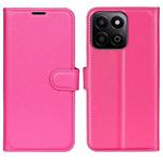 For Honor 200 Smart Litchi Texture Horizontal Flip Leather Phone Case with Holder(Rose Red)