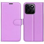 For Honor 200 Smart Litchi Texture Horizontal Flip Leather Phone Case with Holder(Purple)