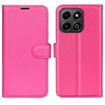 For Honor X6b Litchi Texture Horizontal Flip Leather Phone Case with Holder(Rose Red)