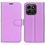 For Honor X6b Litchi Texture Horizontal Flip Leather Phone Case with Holder(Purple)