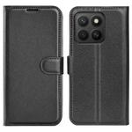 For Honor X8c Litchi Texture Horizontal Flip Leather Phone Case with Holder(Black)