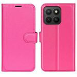 For Honor X8c Litchi Texture Horizontal Flip Leather Phone Case with Holder(Rose Red)