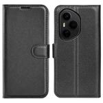 For Honor 400 Pro Global 160.8mm Litchi Texture Horizontal Flip Leather Phone Case with Holder(Black)